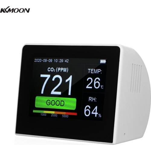 KKMOON Multifunctional Desktop Digital Air Quality Monitor CO2 Meter 3.5-inch Gas Detector Monitor Temperature Humidity Tester