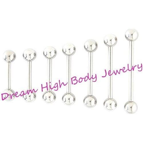 1.2 1.6mm Straight Barbell Tongue Bar Tongue Ring Nipple Piercing Eyebrow Tregus 6mm 22mm length Ear Stud Body Jewelry for girl