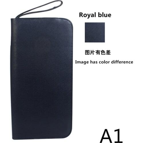 Leather Zipper Pen Pouch Pencil Bag Pen Bag Retro Pencil Case School Stationery Bag For Fountain Pen Simple Style 36 sticks