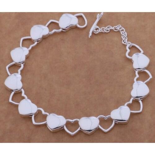 Beautiful fashion 925 sterling silver charm Bracelet Gorgeous jewelry Solid hollow /bbjajsqa cnvalfca AH154