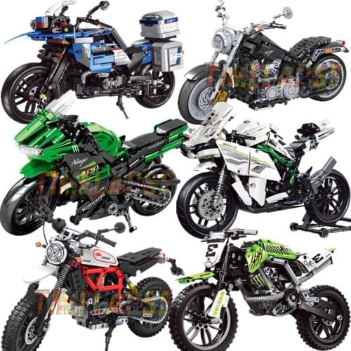 Serise Motorcycle Motor Buggy Motorbike Supercar Speed Race Car Sports Building Blocks Moc Bricks Sets Kits Model
