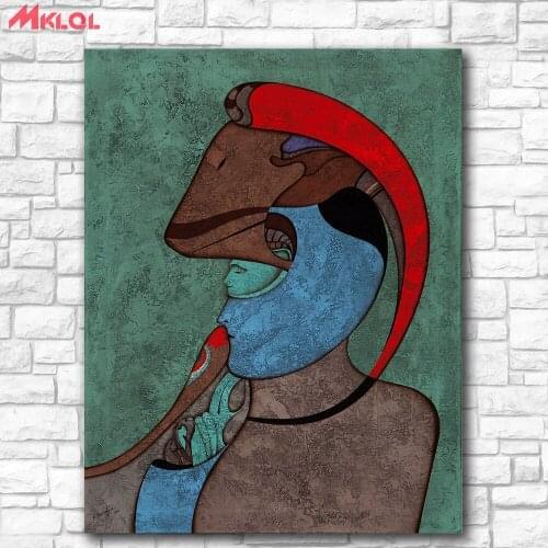 Large size wall art Mihail Chemiakin Self Portrait with Bird, 1990 Canvas Painting For Living Room Home Decoration Oil Painting