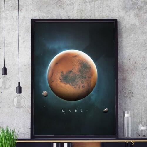 Sun Venus Saturn Mars Earth Pluto Planet Wall Art Canvas Painting Nordic Posters and Prints Living Room Decoration Wall Painting