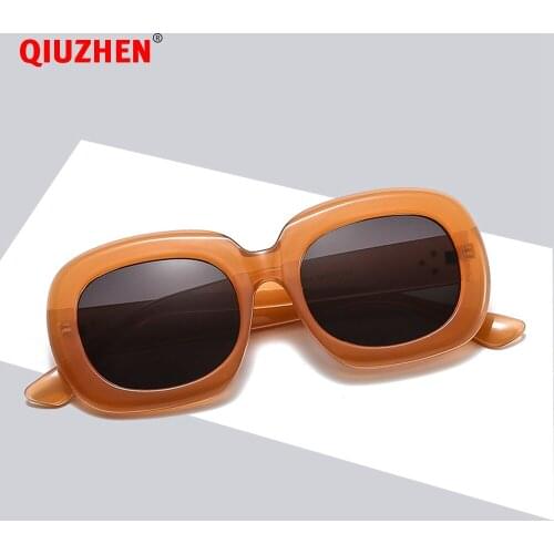 New Arrival 2021 Womens Vintage Rectangle Sunglasses Brand Designer Bold Frame Sun Glasses for Women Retro Sunglass 3364