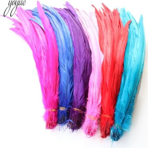 100pcs 16-18 Inch 40-45CM Natural Rooster Coque Tail Feather Cheap Feathers For Crafts wedding Decoration Diy Pheasant plumes