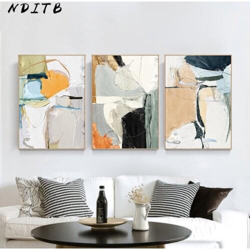Contemporary Art Multicolor Abstract Shape Canvas Poster Wall Art Print Modern Style Painting Nordic Home Decoration Picture