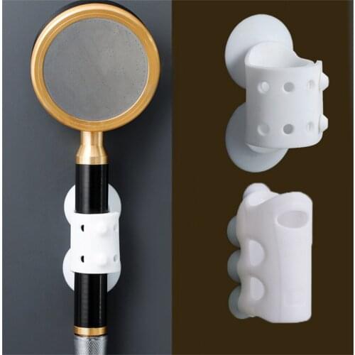 Suction Cup Shower Brackets Punch Free Reusable Silicone Shower Head Holder Durable Wall Rack Stand Bathroom Douche Accessoires
