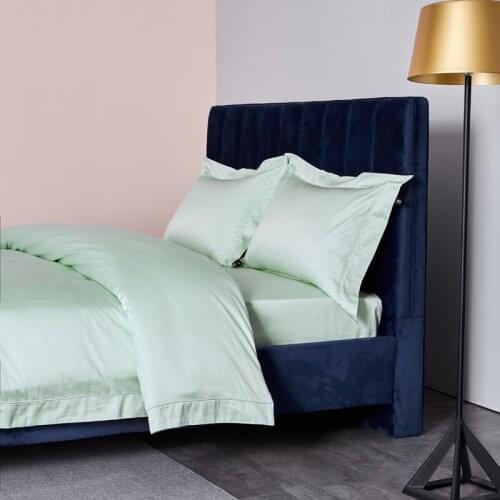 Luxury Egyptian Cotton duvet cover flat sheet pillowcase sets 4PCS bedding sets light green
