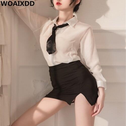 Sexy Secretary Uniform Role Play Clothes Cosplay Teather Porn Costumes Nightclub Mini Dress for Couples Flirting Adult Product