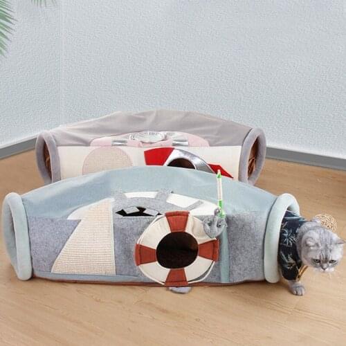 Cat tunnel rolling ground My Neighbor Totoro toy steamer cat scratcher folding channel UFO semi-enclosed cat litter