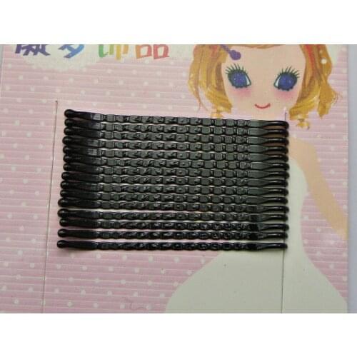 120 Black Metal Bobby Hair Pin Clips Barrette 48mm with Ball Tips