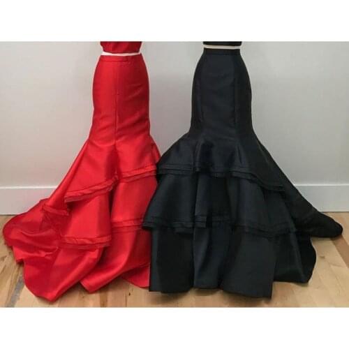 Saia Longa Formal Long Mermaid Satin Skirts For Lady To Party With Ruffles Floor Length Skirt 2018 Custom Made Adult Skirt