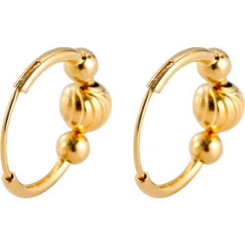 New Fashion Beaded Hoop Earrings for Women Small Tiny Ear Huggies Earrings Ball Circle Gold Hoops Eariings Thick hoop earrings