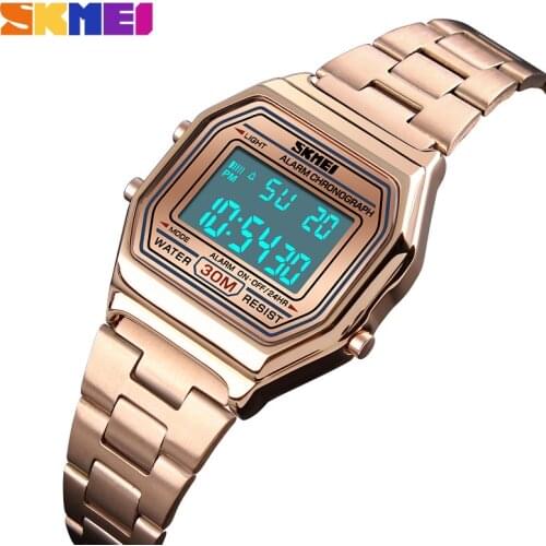 Led Women Watches Business Electronic Chronograph Ladies Watches Digital Wristwatches Female Clock Relojes Mujer 2018 SKMEI