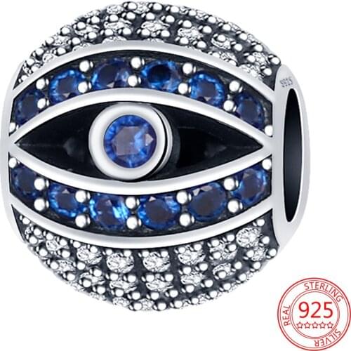 New 925 Sterling Silver Zircon Nazars Eye Beads Women Charm Pendant Fit Original Pandora Bracelet Festival Fine Jewelry Gift