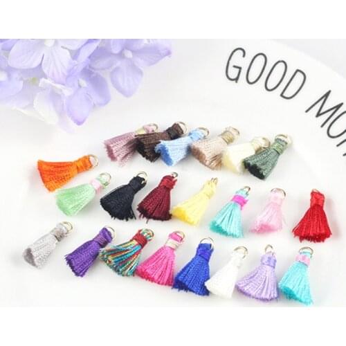 10PCS 1.5CM Mini Polyester Thread Tassel Pendant For Jewelry Making Diy Bracelet Cellphone /Pendant Finding Craft Tassels