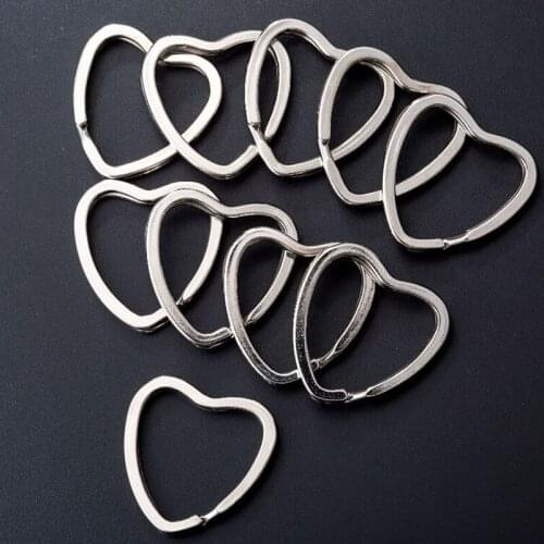 10Pcs/lot DIY Heart Metal Key Holder Split Rings Keyring Keychain Hoop Loop 2.3mm*30mm