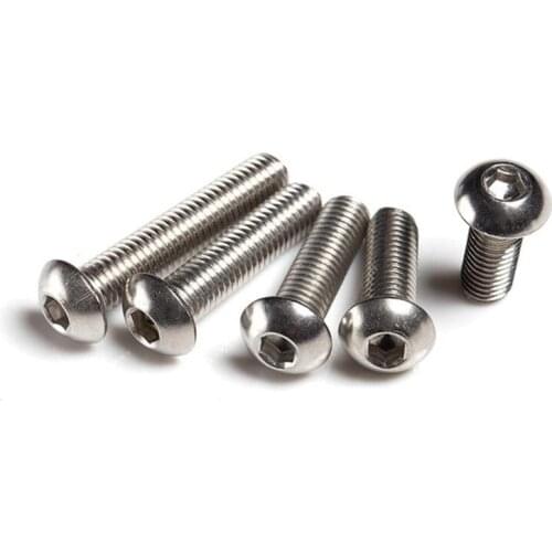 100pcs M3 Machine Screws Round Bolts Hex Head Socket Button Head Stainless Steel 304