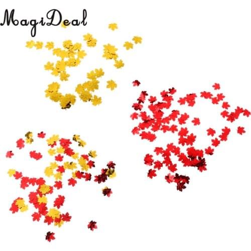 15g Shiny Plastic Maple Leaves Confetti Wedding Party Decoration Gold & Red