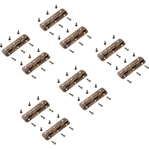 2Pcs/10Pcs Antique Bronze Cabinet Door Luggage Long Hinge Antique Vintage 6 Holes Decor Furniture Decoration Hardware