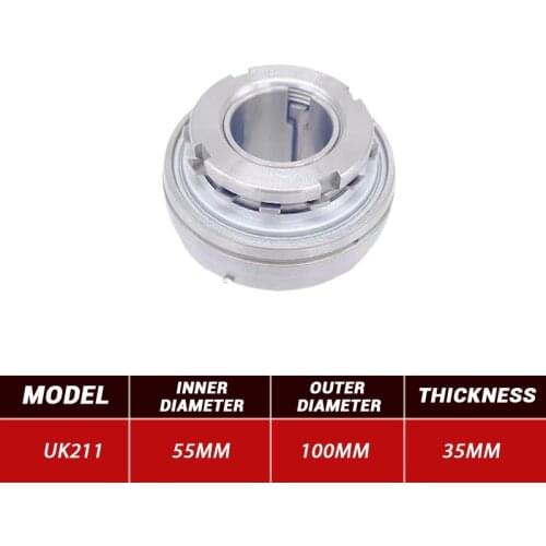 3pcs Outer Wire Bearing UK211 Mental Pillow Block Bearing UK211 55mm*100mm*35mm Steel Bearings High Quality