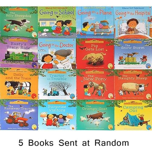 5pcs Random Sent English Story Books for Kids Learning Picture Book Baby Preschool Education English Drawing Cartoon Story Books