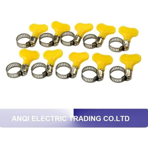 50pcs 8-12mm/10-16mm/13-19mm/16-25mm/19-29mm American Type Hose Clamps with handle, 304 Stainless steel hose Hoop Pipe Clips