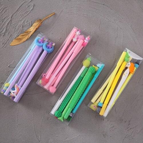 6pcs/box gel pens cute cartoon soft gel pens student cute pens student office stationery writing pens