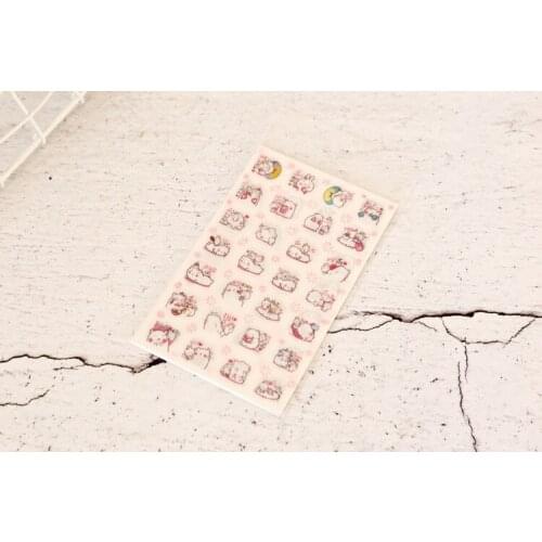 6pcs Cute rabbit bear pvc Transparent Organizer Calendar Diary Book Planner Sticker Scrapbook Decoration Diary Sticker papeleria