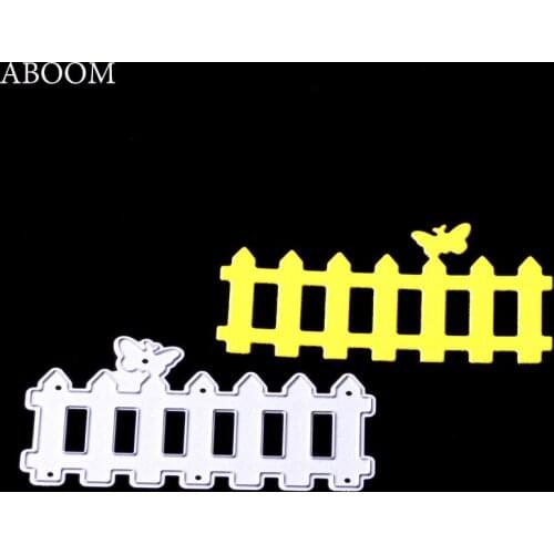ABOOM New Metal Fence Cutting Dies Stencil Scrapbook Home Decor Paper Craft Embossing Stencil Template Steel Garden Fence Mold