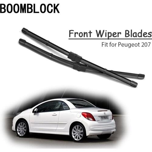 BOOMBLOCK For Peugeot 207 Hatchback Sedan 207 CC 2006-2012 Car Rubber Windscreen Wipers Blades Arm Kit Rain Brushes Accessories