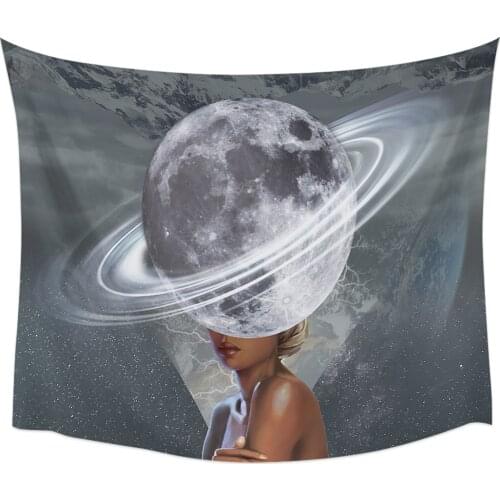 Black Moon Tapestry Wall Hanging Home Wall Decor Blanket Bedroom Tapestry Yoga Mat