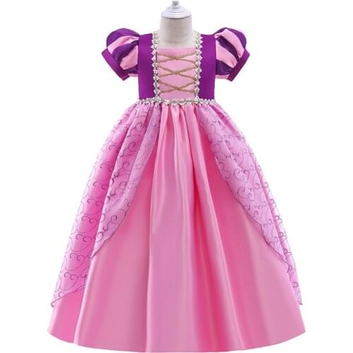 Long Summer Dress Princess Costume Girl Kids Cosplay Sofia Vestidos Ball Gown Children Birthday Party Wedding Clothes 2-10 Years