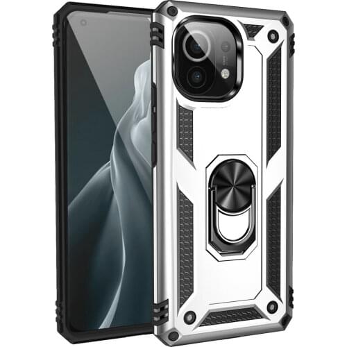 For Xiaomi 11 5G Luxury Case Magnetic Metal Ring Holder Back Shell for Xiaomi Mi 11 Case Mi11 Xiaomi11 Bumper Cover Shockproof
