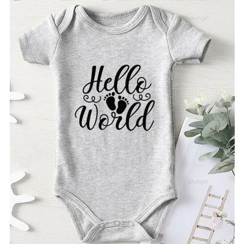 Hello World new born Girl Outfit Jumpsuit for new born Kids' Things Boy Clothing Toddler Costume Infant Girls Winter Rompers