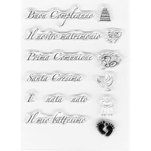 Italian quote clear stamps transparent silioce rubber stamps for scrapbooking