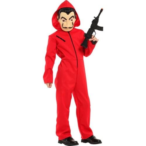 Carnival Halloween Purim Boy La Casa De Papel Costume House Of Paper Red Jumpsuit Roleplay Cosplay Fancy Party Dress