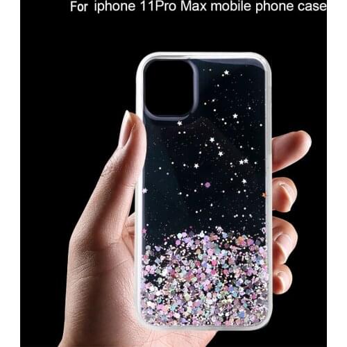 Kebidu Bling Glitter Holder Stand Case For Iphone 11 Back Cover on For Iphone 11 Pro For Iphone 11 Pro Max Silicone Phone Coque