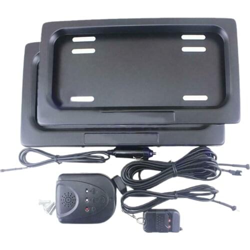 2Pieces Electric USA License Plate Frame Shutter Blinds Kit for Track Events Anti-Rust Stable Quality with Anti-Concealed Camera