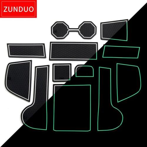 ZUNDUO Anti-Slip Gate Slot Mat For Volkswagen Polo 2018 2019 2020 Accessories Interior Rubber Cup Holders Non-slip mats