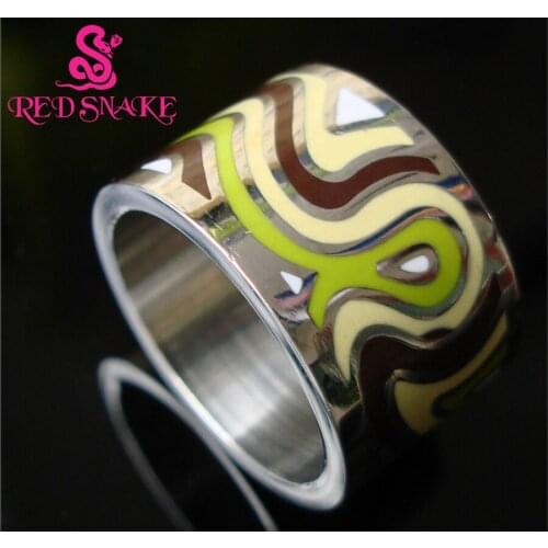 RED SNAKE Brand Product Hot Selling Fashion Ring Width Titanium Steel Enamel Jewelry Rings-ER0017