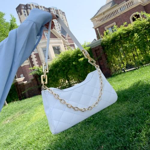 Fashion Ladies Armpit Bag PU Leather Women Baguette Purse Handbags Summer New Solid Color Female Small Tote Shoulder Bags Clutch