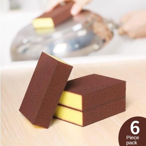 Emery sponge wipe magic wipe pot wash pot bottom stainless steel clean decontamination descaling powerful derusting