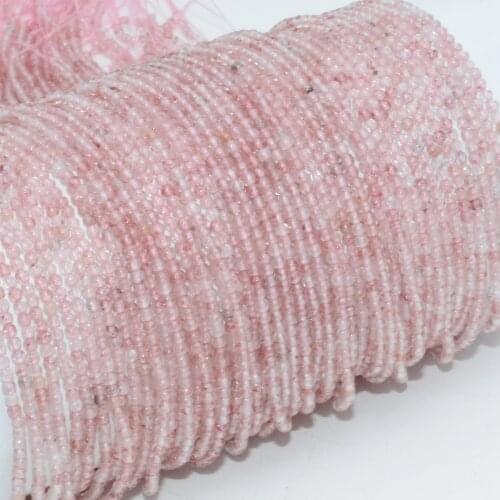 Natural Strawberry Quartz Small Round Beads 2mm