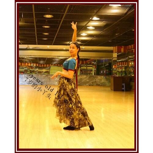 Transparent Thin Skirt Belly Dance Tribal With Falbala Flamenco CUF04