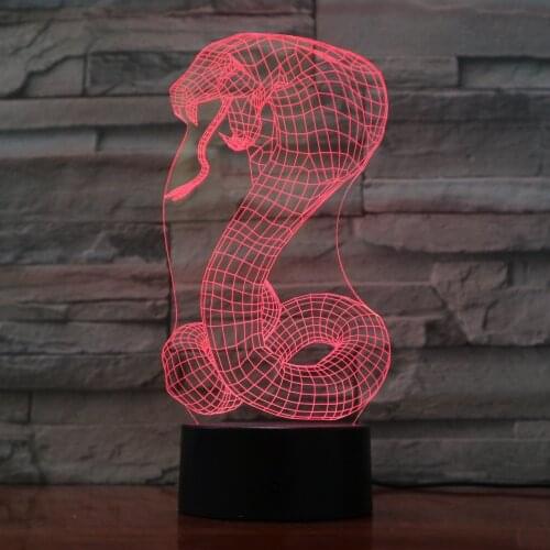 Cartoon Snake Night Light 3D USB Touch Switch Acrylic 7 Color Gradient Atmosphere Lamps Lighting Party Decor Drop Shipping