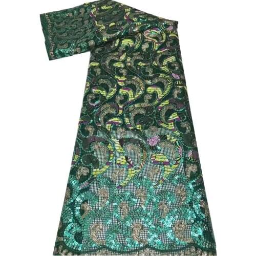 SJ Lace African Lace Fabric 2021 High Quality Lace with Wax Sequins French Net Nigerian Lace Fabrics for Sewing Wedding x3-97
