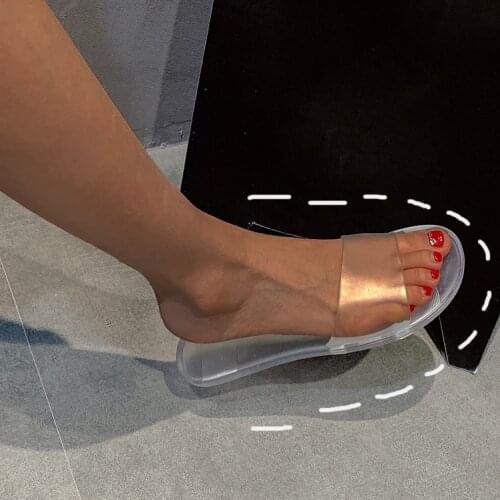 Fashion Women Slippers Slides Clear Transparent Jelly Shoes Outdoors Female Sexy Summer Beach Shoes 2021 Female Footwear