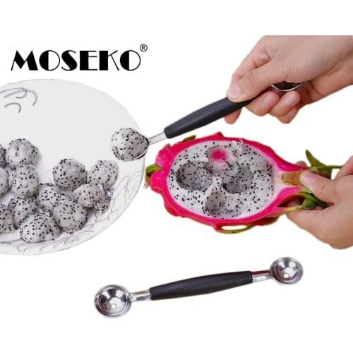 MOSEKO Stainless Steel Double Size Melon Baller Scoop Fruit Spoon Ice Cream Dessert Sorbet Kitchenware Scoop Kitchen Tools
