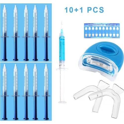 Dentist Teeth Whitening Kit Tooth Whitener Gel Strips Mouth Guard Contrast Card Set Dental Desensitizing Gel Care Accessories